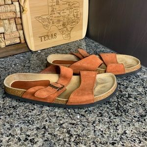 L.L. Bean Burnt Orange Leather Sandals Size 9 1/2